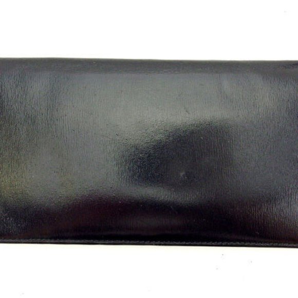 Cartier Wallet Purse Long Wallet Black Gold Mens Authentic Used Y6384 - Picture 6 of 6